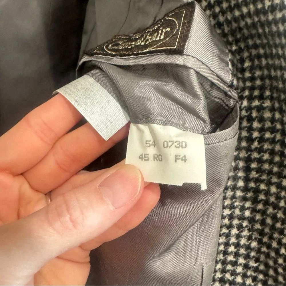 Brooks Brothers Mens 45R Blazer 100% Camel Hair Houndstooth‎ Sport Coat USA
